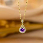 Hot-Selling Purple Teardrop Necklace