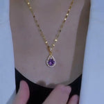 Hot-Selling Purple Teardrop Necklace