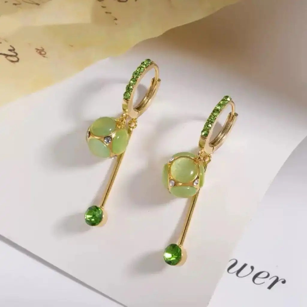 Hydrangea Flower Crystal Ball Drop Earrings