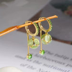Hydrangea Flower Crystal Ball Drop Earrings
