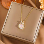 Ice Clear Jade Butterfly Chinese Necklace
