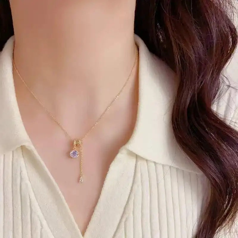 Ice Flower Rose Cut Crystal Necklace