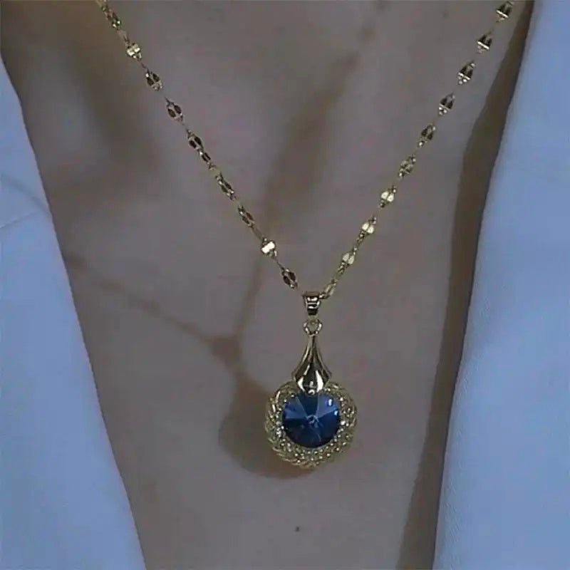 Icy Blue Web Necklace
