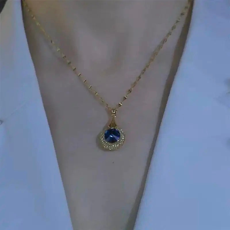 Icy Blue Web Necklace