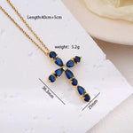 Ins Colorful Crystal Teardrop Geometric Necklace