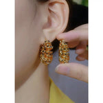 Irregular Line Wrapped Starry Sky Earrings