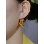 Irregular Line Wrapped Starry Sky Earrings