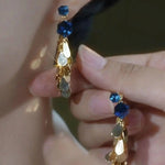 Irregular Metal Textured Diamond Geometric Earrings