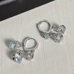 Japan Korea Crystal Ball Tassel Drop Earrings