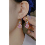 Japan Korea Oil-Dripping Camellia Tassel Ear Cuffs