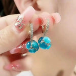 Japanese and Korean Crystal Cat Earrings