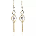 Japanese and Korean Geometric Diamond Drop Earrings