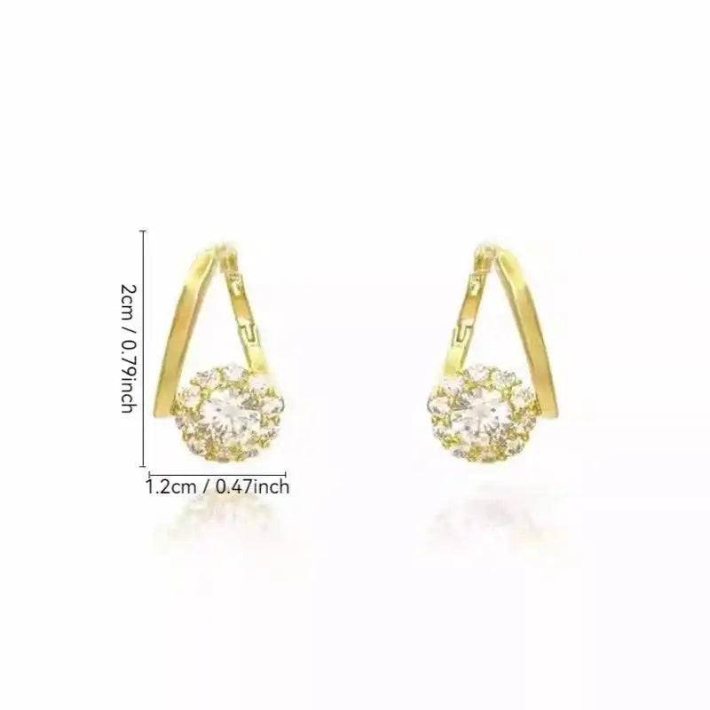 Japanese and Korean Rotatable Crystal Earrings