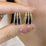 Japanese Korean Rose Flower Drop Earrings