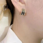 Japanese Korean Rose Flower Drop Earrings