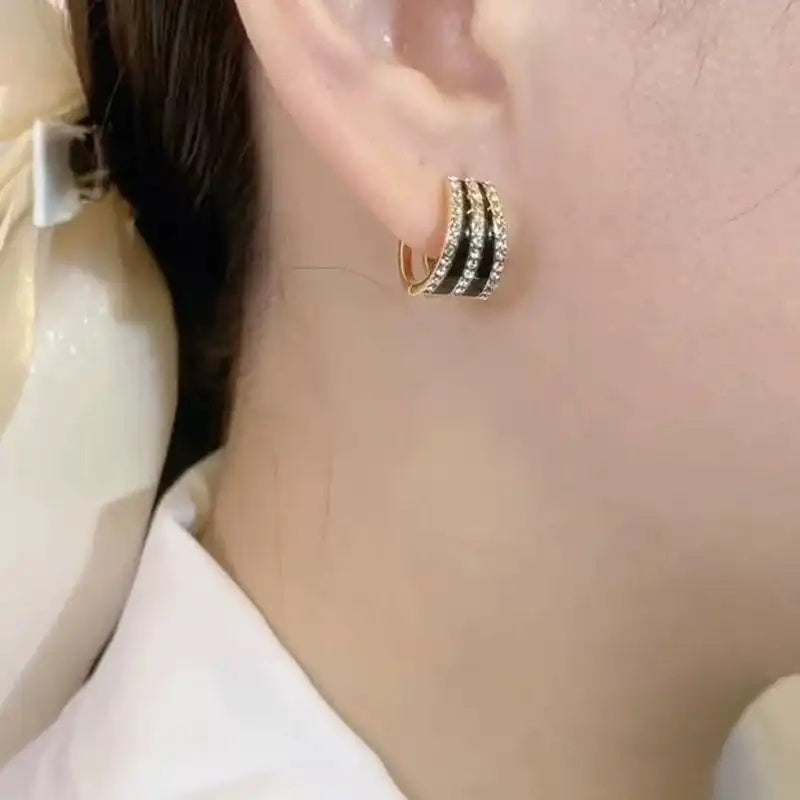 Japanese Korean Rose Flower Drop Earrings
