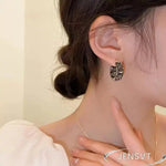 Jensvt French Vintage Crystal Hoop Earrings