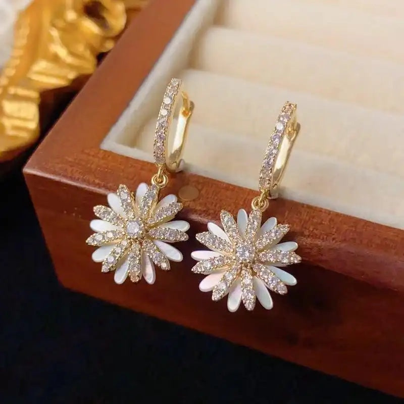 Korean and Japanese Crystal Shell Earrings
