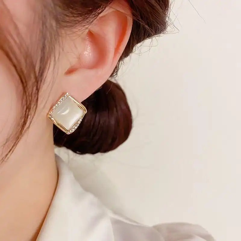 Korean and Japanese Minimalist Crystal Earrings