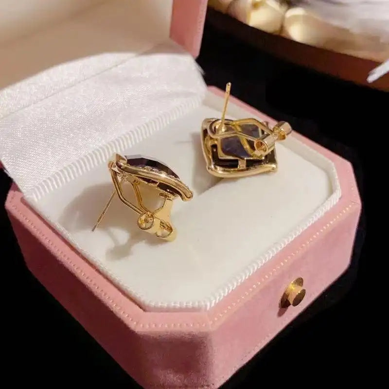 Korean and Japanese Minimalist Crystal Earrings