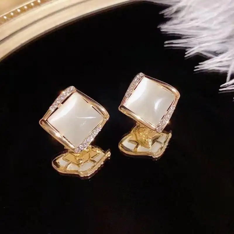 Korean and Japanese Minimalist Crystal Earrings