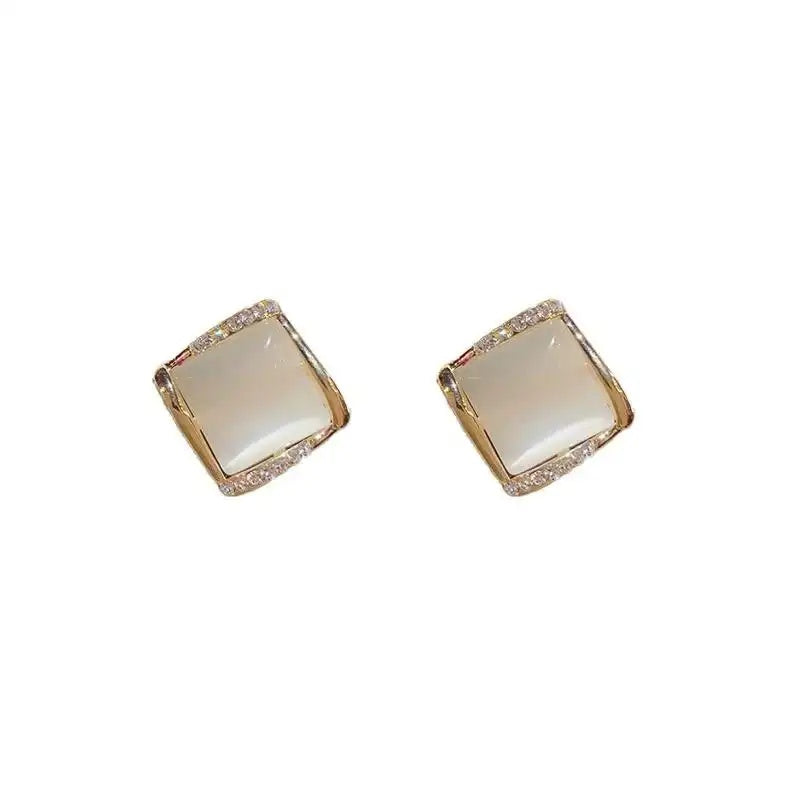 Korean and Japanese Minimalist Crystal Earrings