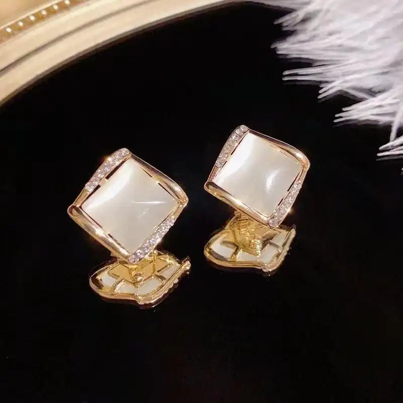 Korean and Japanese Minimalist Crystal Earrings