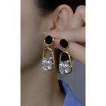 Korean Asymmetrical Heart Flower Needle Earrings