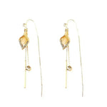 Korean Cat Eye Long Tassel Drop Earrings