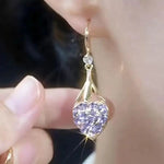 Korean Crystal Color Beads Double-Sided Earrings