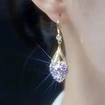Korean Crystal Color Beads Double-Sided Earrings