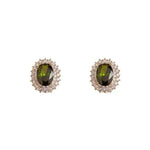 Korean Crystal Emerald Oval Earrings