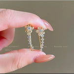 Korean Crystal Flower Stud Earrings
