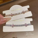 Korean Crystal Geometric Heart Flower Bracelet