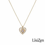 Korean Crystal Hollow Heart Collar Pendant Necklace