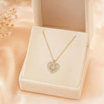 Korean Crystal Hollow Heart Collar Pendant Necklace