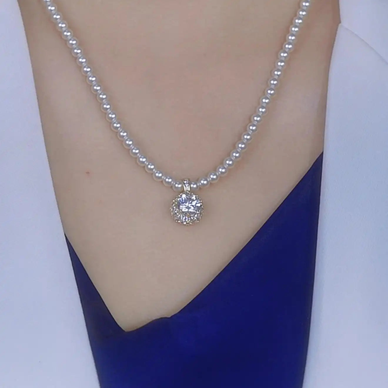 Korean Crystal Pendant Necklace