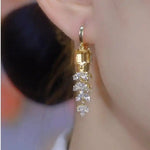 Korean Crystal Tassel Drop Earrings