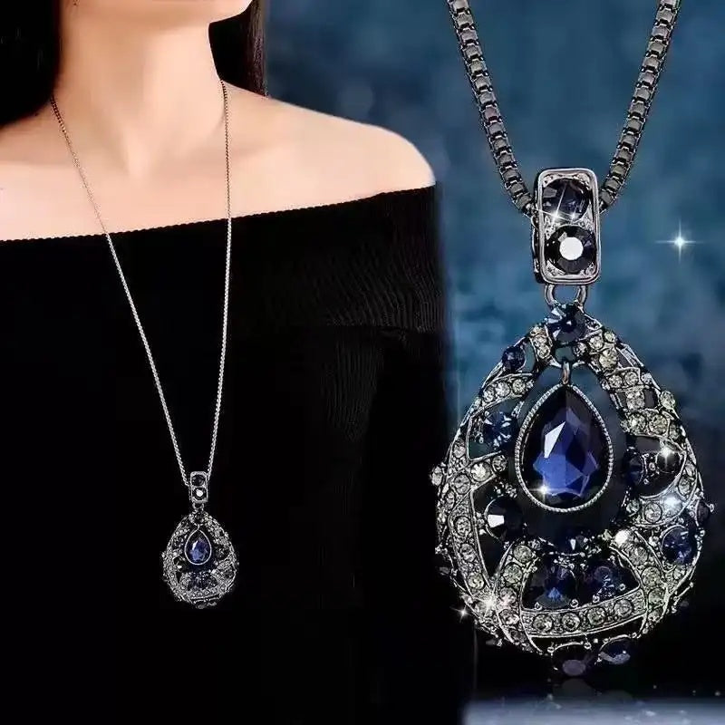 Korean Crystal Teardrop Necklace