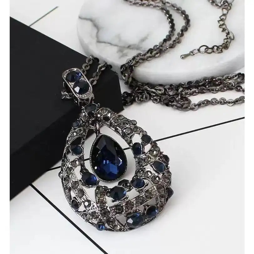 Korean Crystal Teardrop Necklace