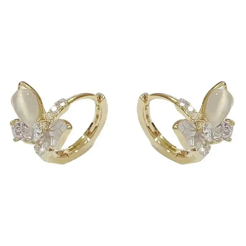 Korean- Diamond-Butterfly Small Ear Cuffs