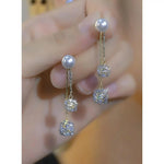 Korean Dongdaemun Pearl Long Ear Cuffs