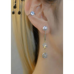 Korean Dongdaemun Pearl Long Ear Cuffs