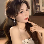 Korean Eight-Pointed Star Crystal 925 Earrings