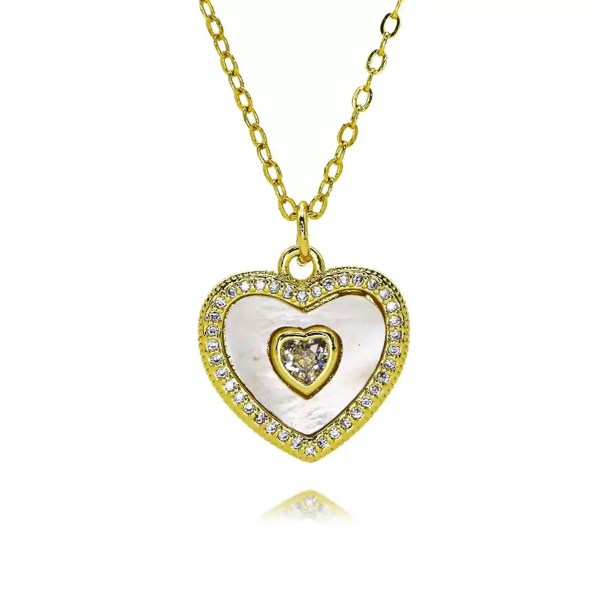 Korean Heart Minimalist Crystal Collar Necklace