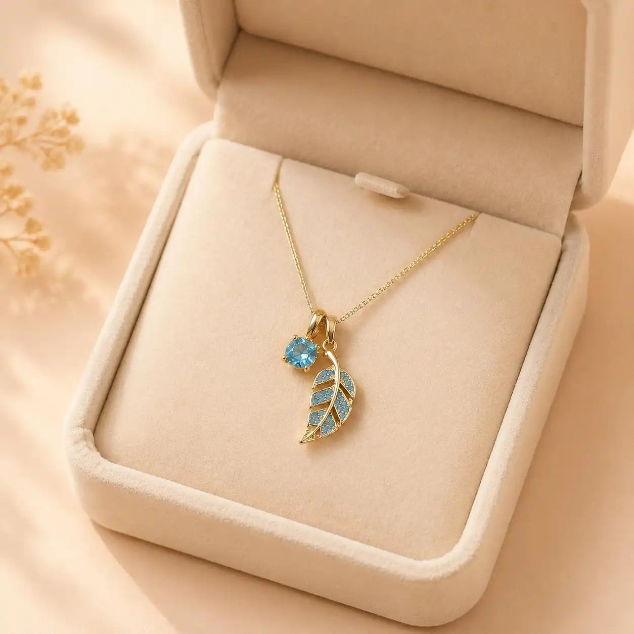 Korean Maple Tree Crystal Necklace