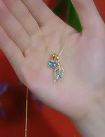 Korean Maple Tree Crystal Necklace