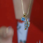 Korean Maple Tree Crystal Necklace