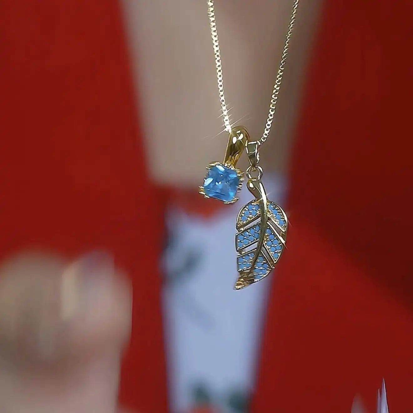 Korean Maple Tree Crystal Necklace
