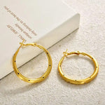 Korean Minimalist Polka Dot Brushed Hoop Earrings